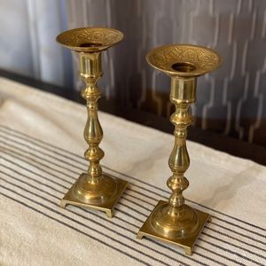 Vintage brass candleholders 2